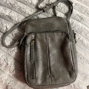 American Leather Company silver glitter crossbody, NWT